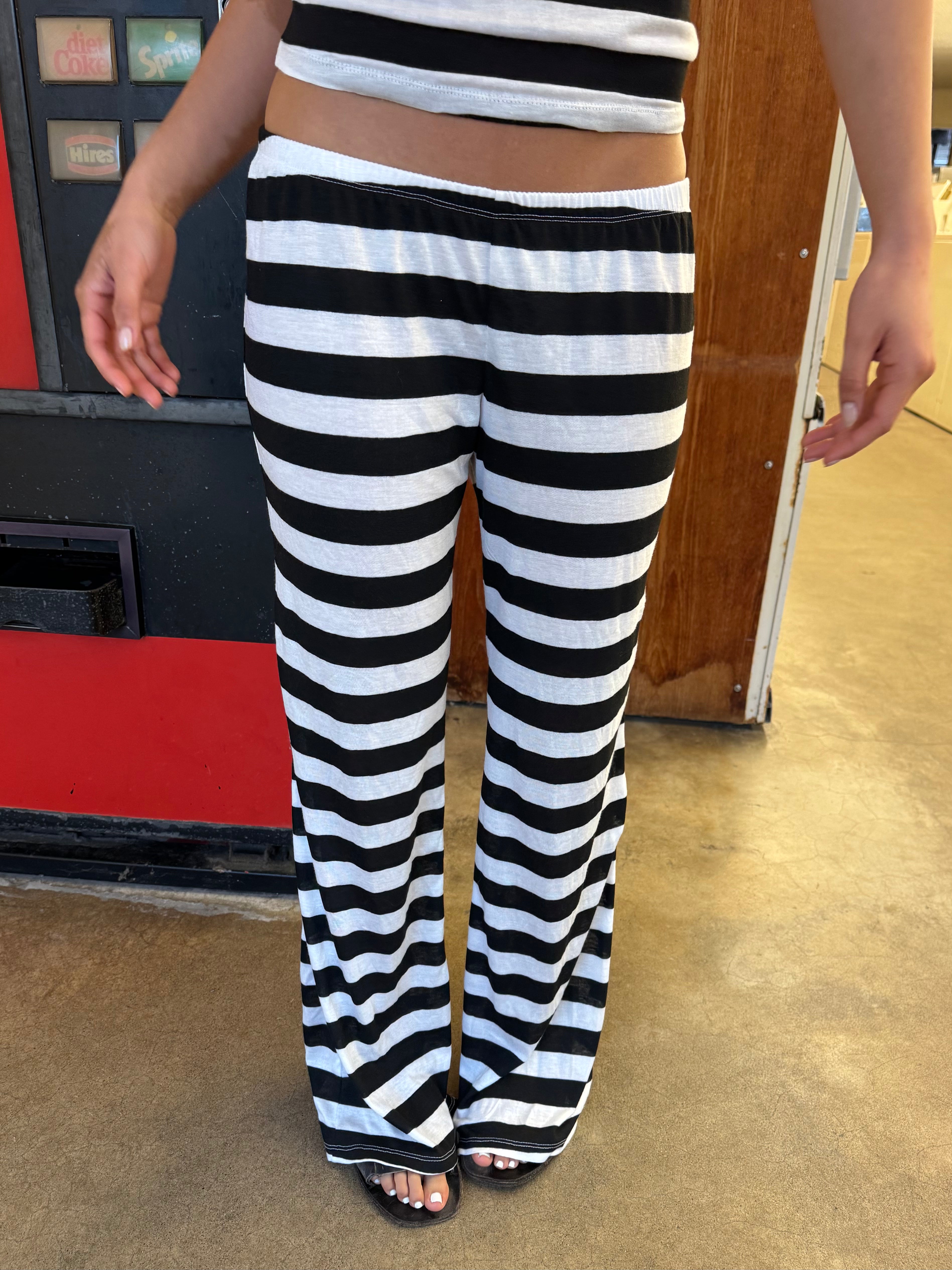 THE GEORGIE PANT — B&W STRIPE