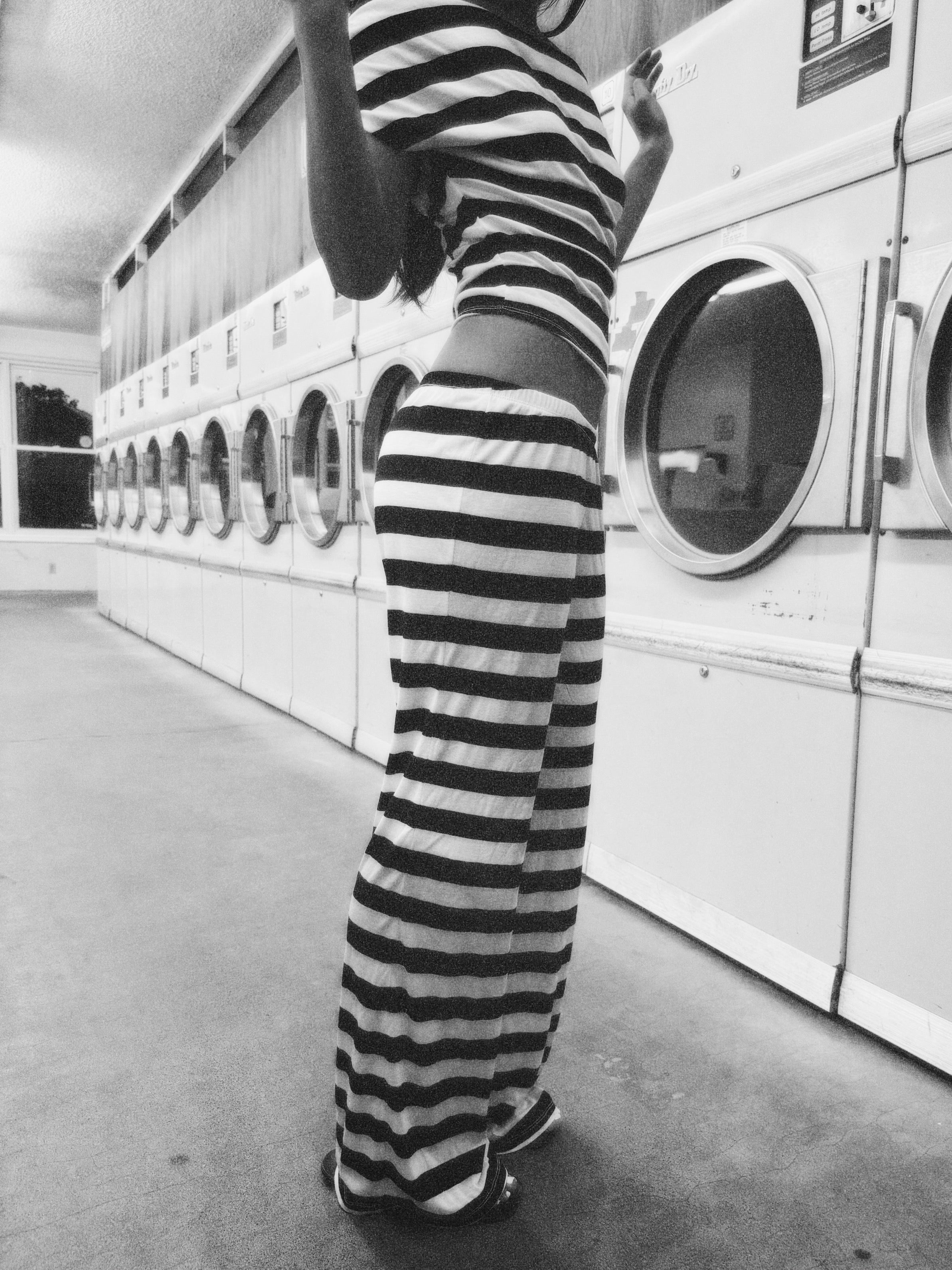 THE GEORGIE PANT — B&W STRIPE